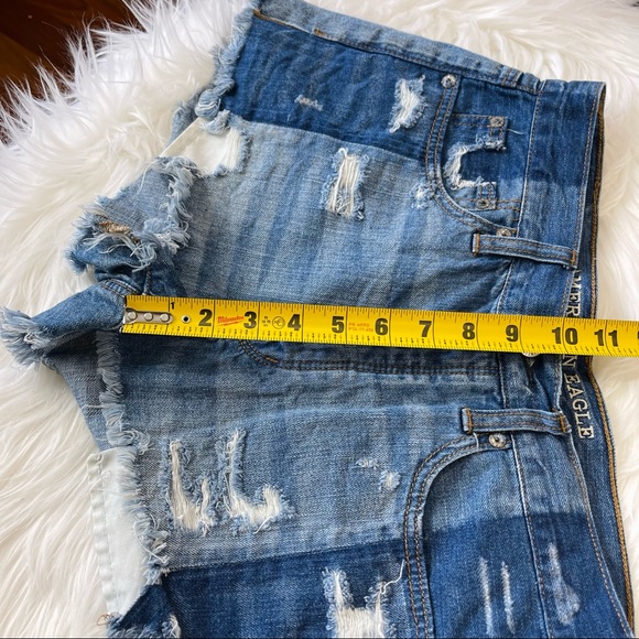 AMERICAN EAGLE OUTFITTERS shorts VINTAGE HI-RISE FESTIVAL blue denim shorts 6 - Picture 6 of 11